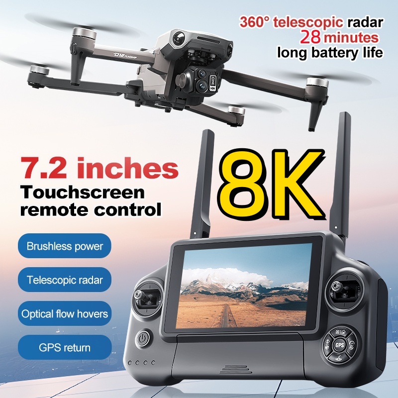 Drone Controller Screen - 8K 3 Axis Gimbal Brushless 7.2in