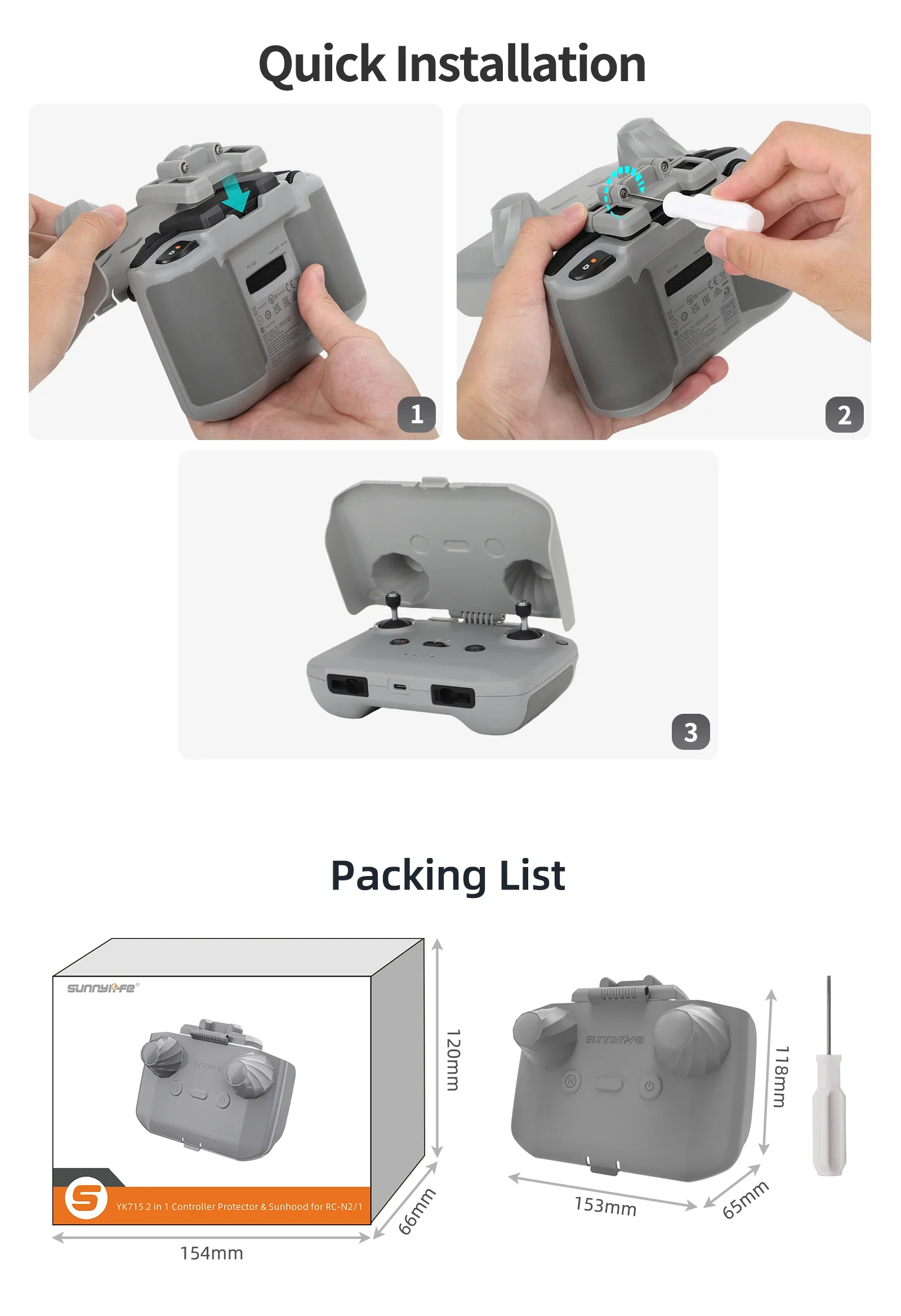 2 in 1 Controller Protector Su - Drone Sun Shade 评论和价格