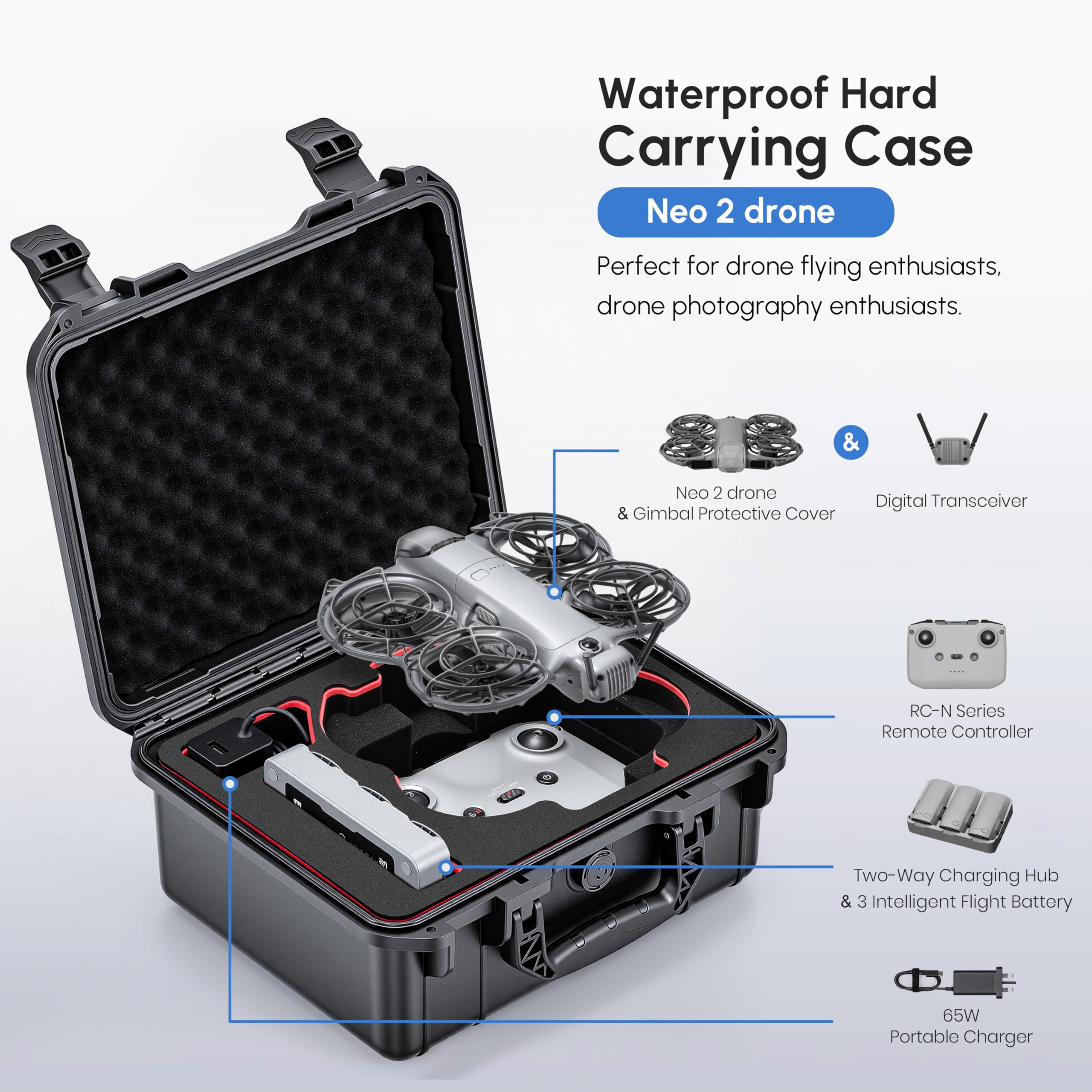 NEO 2 Case,Waterproof Hard Car - Drone Controller Hood 评论和价格