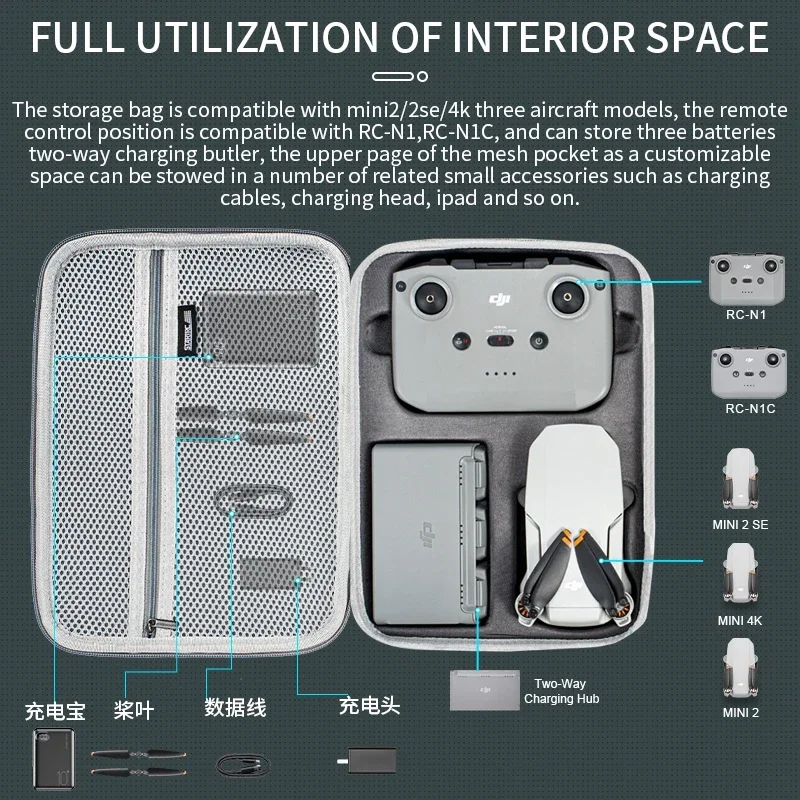 Mini 2 Shoulder Bag PU Portabl - Drone Carrying Case 评论和价格