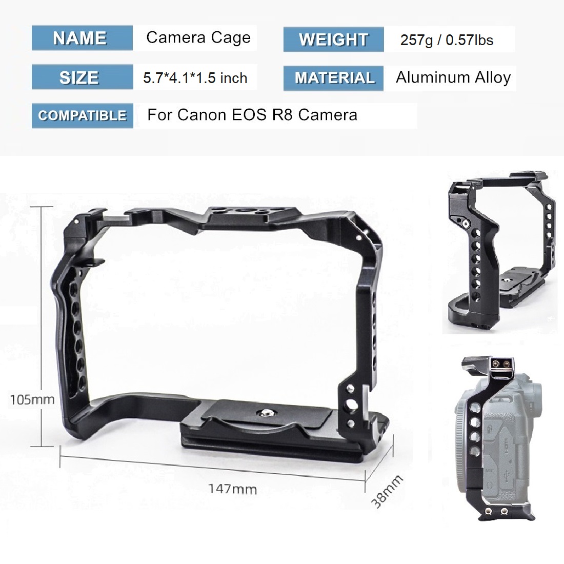 Protective Frame Camera Cage f - Canon Camera Eos R8 评论和价格